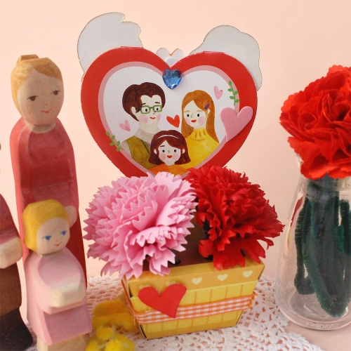 하트 카네이션 방향제 5set