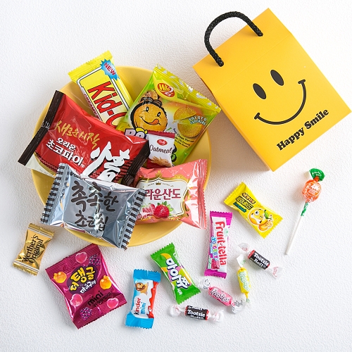 스마일손잡이구디백 어린이집 유치원 어린이날 선물 간식 생일 답례품