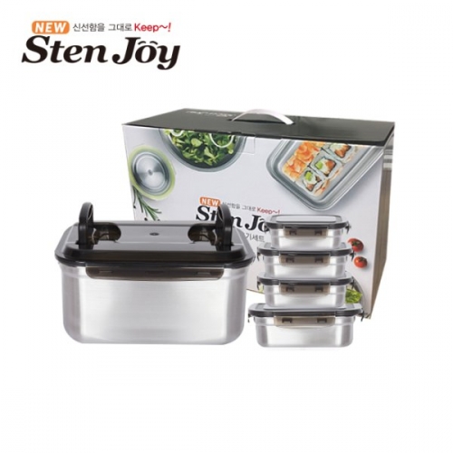[스텐조이] 프리미엄 밀폐용기 김치통 혼합 5조 CO1-STJ-M05