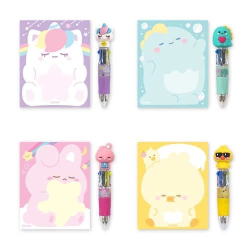 메모패드 4색볼펜 세트 ver2(3000원X4개)