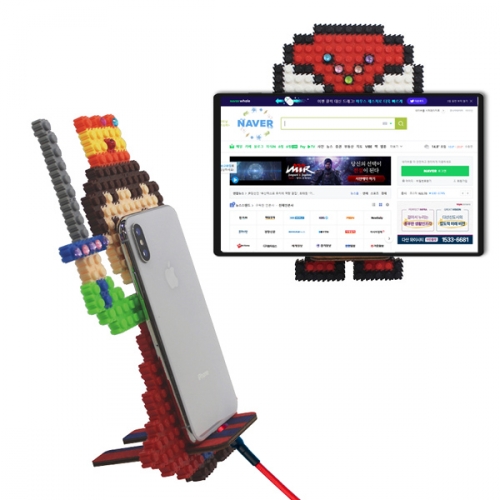 나무 폰 거치대 2세트