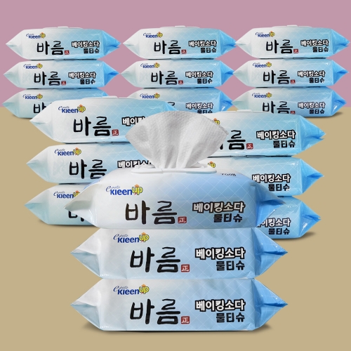 다용도 항균 베이킹소다 도톰한 물티슈 바름  대용량 70매 X 18팩