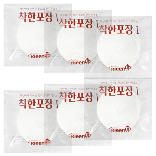 원형 물걸레청소기 전용 건식청소포 착한포장1탄 30매_6팩 미니 145mm 엣지 코드제로 쓰리스핀 나인외