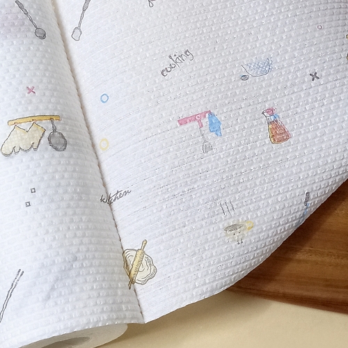 뜯어쓰는 롤행주 9롤 주방 위생 일회용 키친타올 무늬랜덤발송