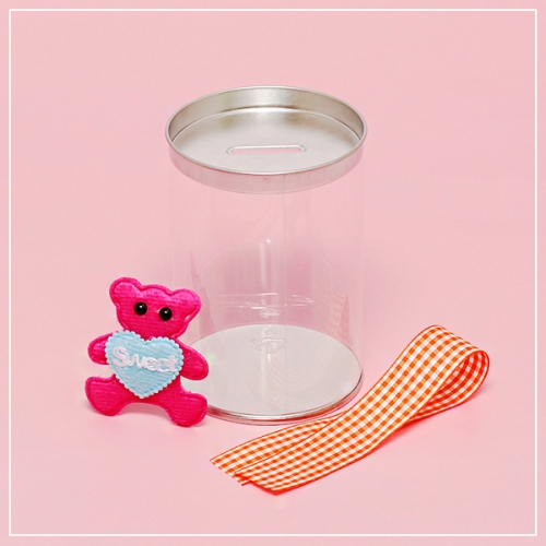 저금통 선물 케이스(하트 곰)