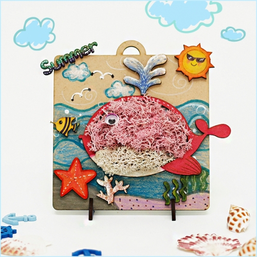 고래 모스 액자