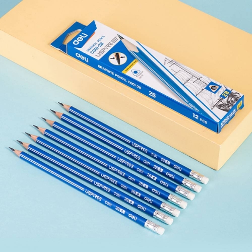 델리 블루 삼각그립 지우개형 연필