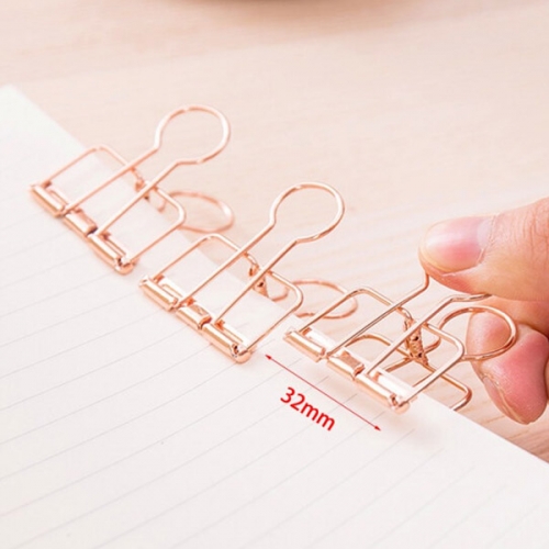 로즈골드 와이어 더블 클립 문구 집게 중