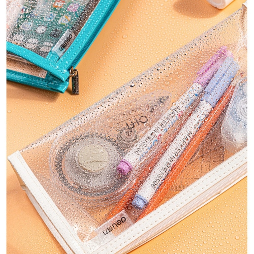 심플 투명 필통 케이스 파우치 화이트