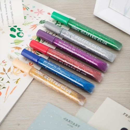 델리 메탈릭 반짝이 풀 6색 12ml 꾸미기 미술 재료 촉감놀이