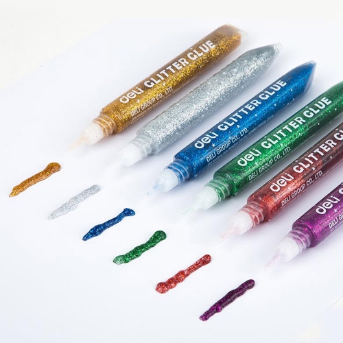 델리 메탈릭 반짝이 풀 6색 12ml 꾸미기 미술 재료 촉감놀이