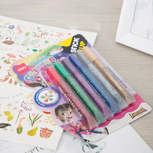 델리 메탈릭 반짝이 풀 6색 12ml 꾸미기 미술 재료 촉감놀이