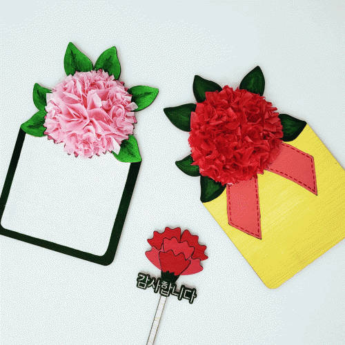 클레이 카네이션 우드 엽서 만들기 DIY