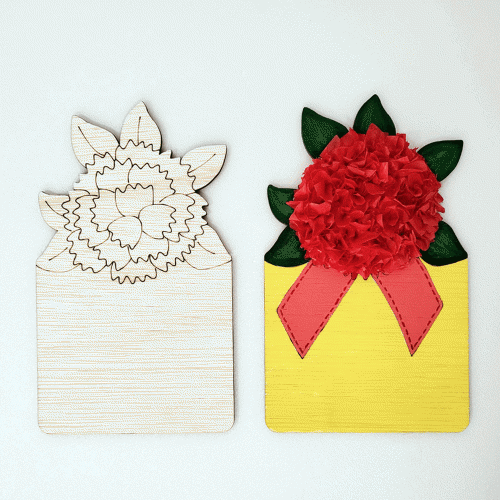 클레이 카네이션 우드 엽서 만들기 DIY