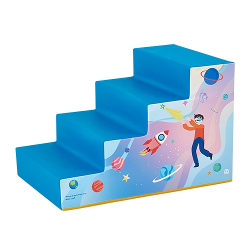 [아이소파] 우주탐험 도형놀이 챔피온사단계단(초록/파랑 택1)