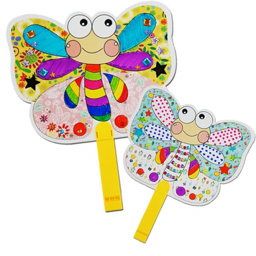 나비 부엉이 피리부채 만들기재료 종이부채