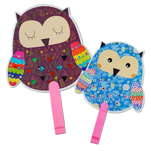 나비 부엉이 피리부채 만들기재료 종이부채