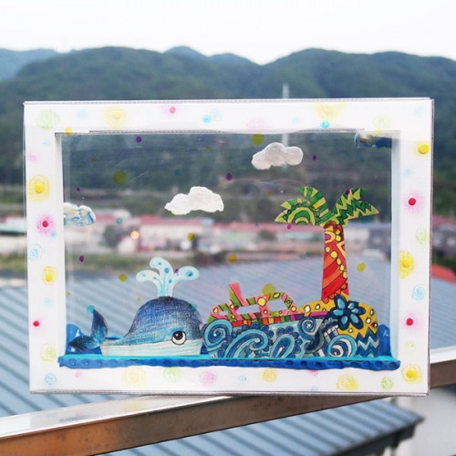고래와 배 투명 액자꾸미기 (1인용 포장)