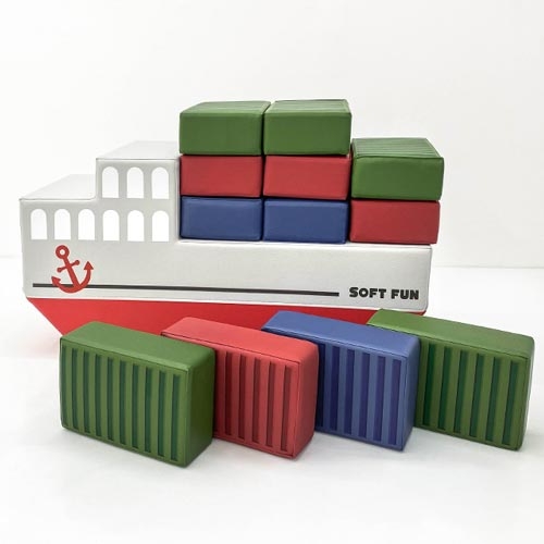 소프트펀 화물선 세트(화물선+블럭12pcs)