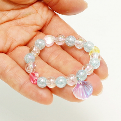 오로라 조개 투명 팔찌