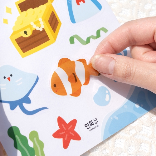 민화샵 여름 투명 스티커