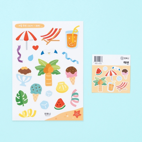 민화샵 여름 투명 스티커