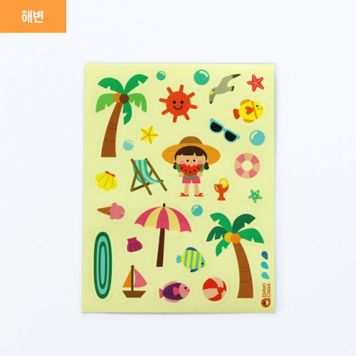 여름 투명 스티커 1p (2종 택1)