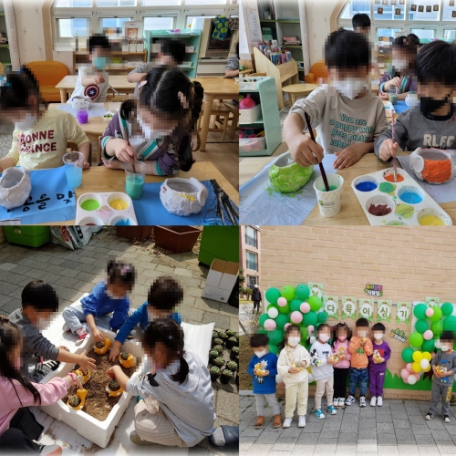 화분색칠 및 식물심기 체험 학습용 캐릭터 화분 6종 세트