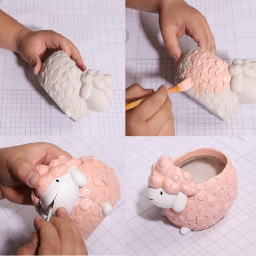 화분색칠 및 식물심기 체험 학습용 캐릭터 화분 6종 세트