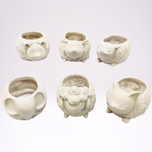 화분색칠 및 식물심기 체험 학습용 캐릭터 화분 6종 세트