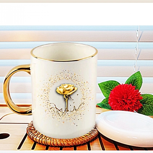 어버이날 스승의날 감사 선물 카네이션 골드 라인 머그컵(뚜껑포함/드림문구무료인쇄)