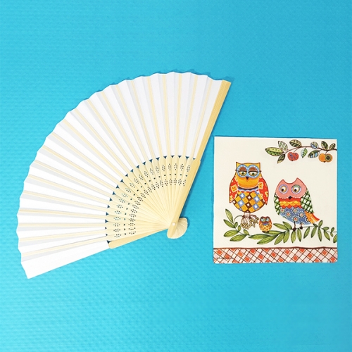 [탑키드]만들기 냅킨 아트 종이 접이식 부채 (1인용)