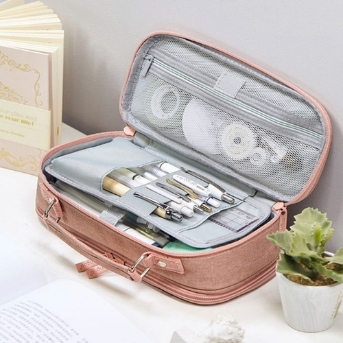 신학기 졸업선물 투지퍼 손잡이 대형 필통 봉제 필통 파우치