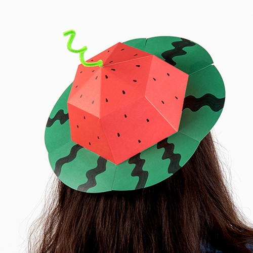 205 수박 종이 모자 만들기 여름 색칠 놀이