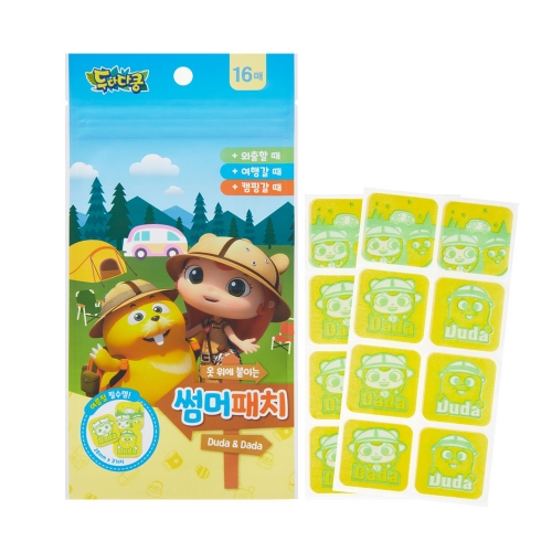 두다다쿵 썸머패치 유아 어린이 여름 모기퇴치 스티커 5개(80매입)