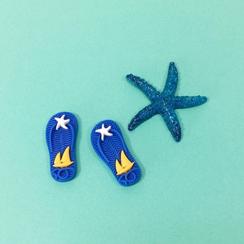 [탑키드] 파란 여름 슬리퍼 비즈 (10개입)