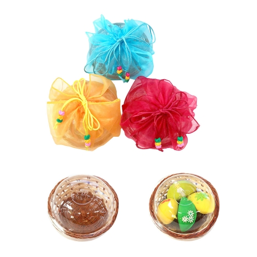 송편포장 바구니 쉬폰보자기 포장