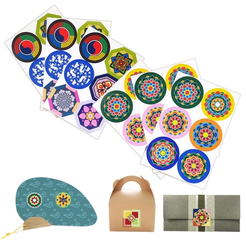 전통무늬 스티커B (3장1세트)_꾸미기재료