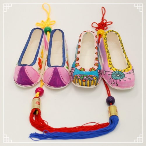 한지 고무신 매듭걸이