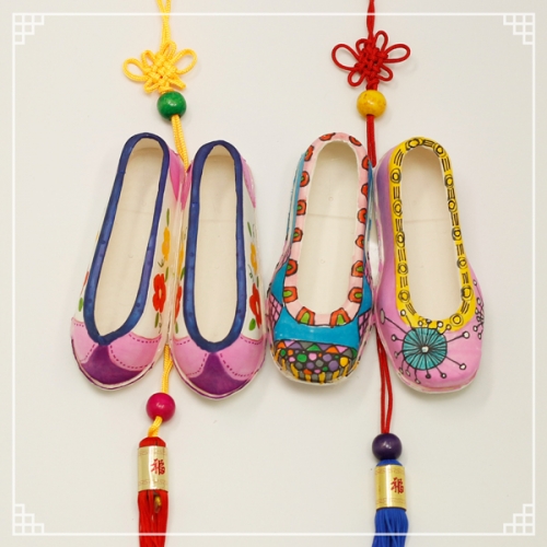 한지 고무신 매듭걸이