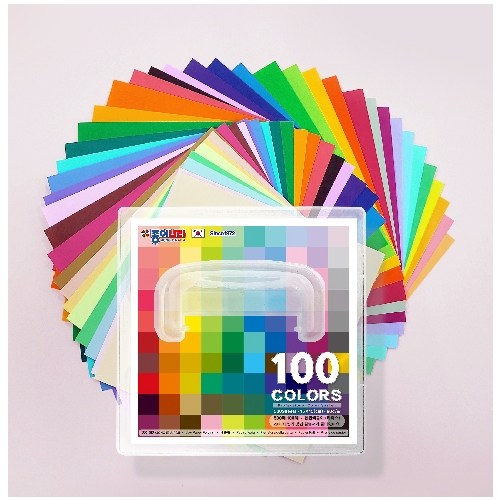 [종이나라] 100컬러단면색종이 500매 (케이스) 15cm