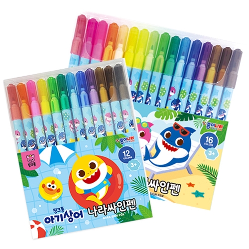 [종이나라] 핑크퐁 아기상어 싸인펜 (12색/16색 택1)