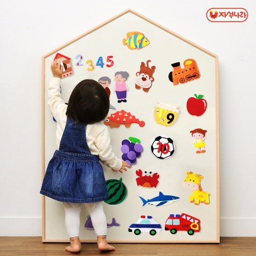 [자석나라] 펠트자석 (숫자 10p) 자석놀이/숫자세기/벨크로 장난감/찍찍이 장난감