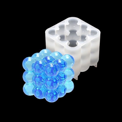 레진아트 미니어처 석고방향제 캔들 비누 만들기 실리콘 몰드 동글 큐브 몰드( 소 / 대 )