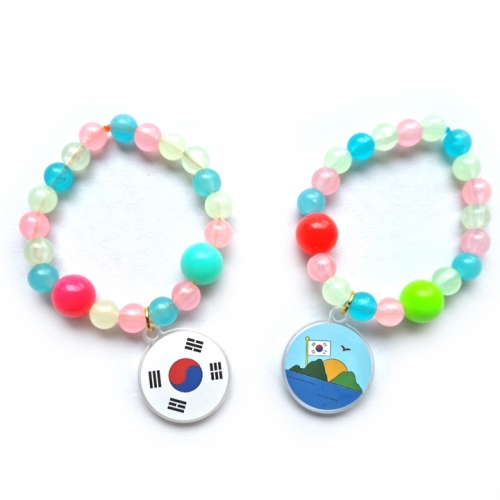 [해피메이크]나라사랑양면(태극기독도)야광팔찌/우리나라