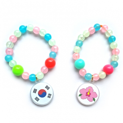 [해피메이크]나라사랑양면(태극기무궁화)야광팔찌/우리나라