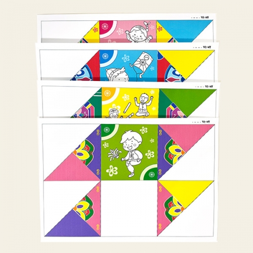 [탑키드]만들기 전통 놀이 딱지 (1세트- 4개)