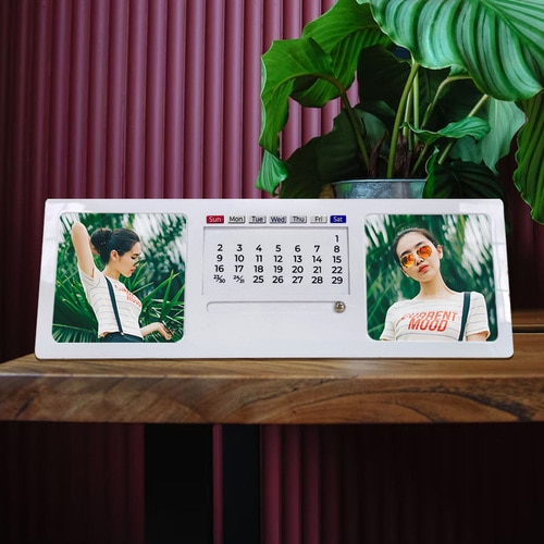 출시특가]UHD급 고화질 메탈 포토 블럭 만년달력 대나무 탁상용 액자