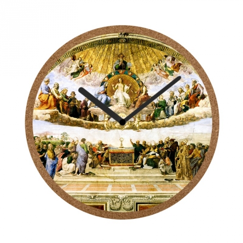 출시특가]고화질 메탈 포토 시계 천연코르크 세계 명화 벽시계 ☆원형 대형☆