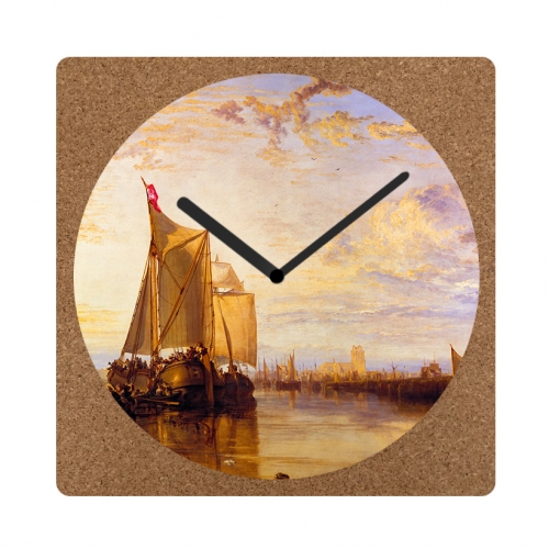 출시특가]고화질 메탈 포토 시계 천연코르크 세계 명화 벽시계 ☆사각 대형☆